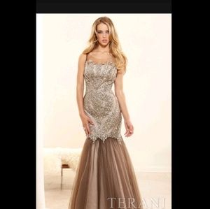 Terani Couture Sequin/Beaded Prom Dress